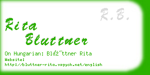 rita bluttner business card